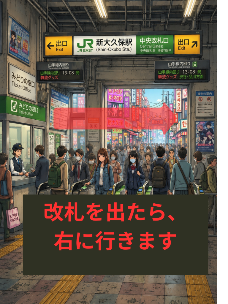 新大久保駅から天翔オフィス新宿新大久保オフィスまでの道順案内00