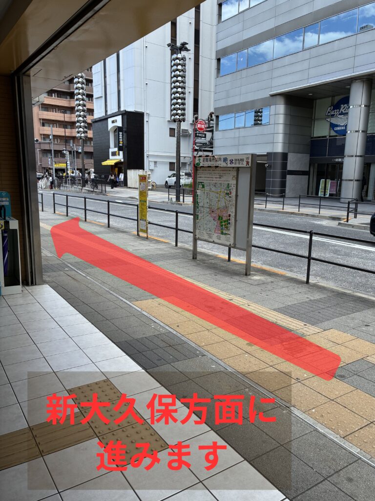 西武新宿駅北口から新大久保方面へ向かう歩道